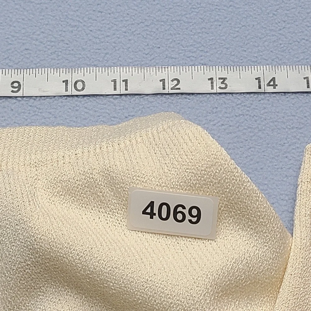 St. John Collection Knit Pants Womens 6 Cream Excellent Pleated Santana Wide Leg
